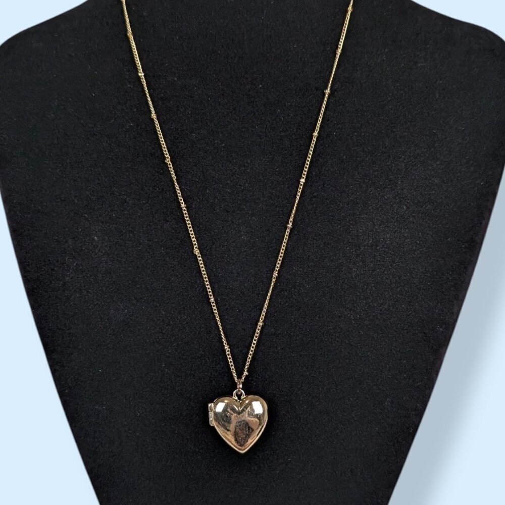 Puffy Heart Locket Pendant Necklace